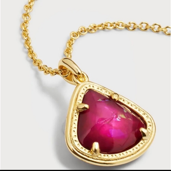 NWT Kendra Scott Kendal Gold Pendant Necklace in Iridescent Orchid Illusion - Picture 4 of 8